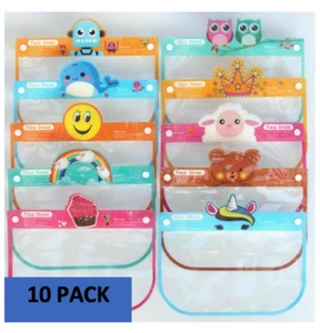 Adjustable Face Shield with Elastic Band Clear Visor School use for Kids 10 PCS - Picture 1 of 11