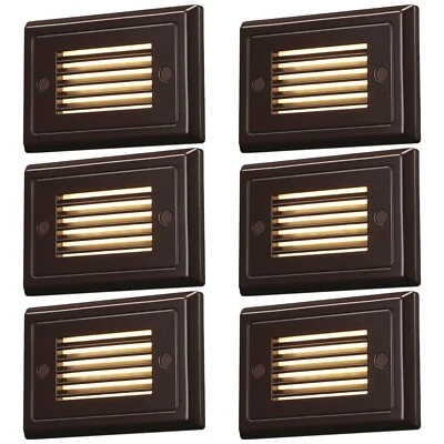LEONLITE 6-Pack 120V LED Step Lights, Dimmable, 3000K Warm White, Oil Rubbed Bronze