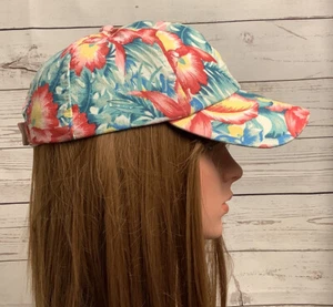 Womens hat bright fun tropical floral vacation cruise beach lake - Picture 1 of 7