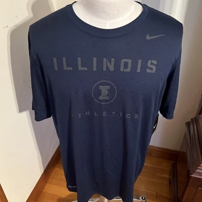 NWT ILLINOIS ATHLETICS NIKE DRI-FIT SHORT SLEEVE SHIRT MENS L - Image 1 of 2