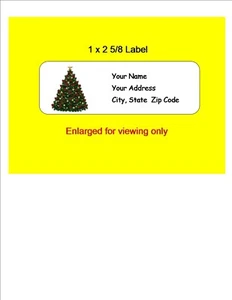 150 "Christmas Tree " Custom Printed Address Labels -1 x 2 5/8 - Picture 1 of 1