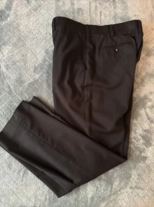 Apt.9 Mens Straight Dress Pants 34x30 Black Striped Flat Front Lightweight - Picture 1 of 6