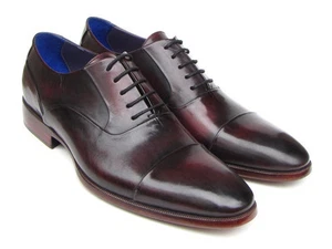 Paul Parkman Men's Captoe Oxfords Black Purple Shoes (ID#074-PURP-BLK) - Picture 1 of 6