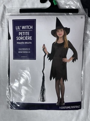 Disfraz de Bruja Malvada Lil’ 3 Piezas Niña Niño Talla Mediana Años 8-10 Totalmente Nuevo Foto 1 de 4