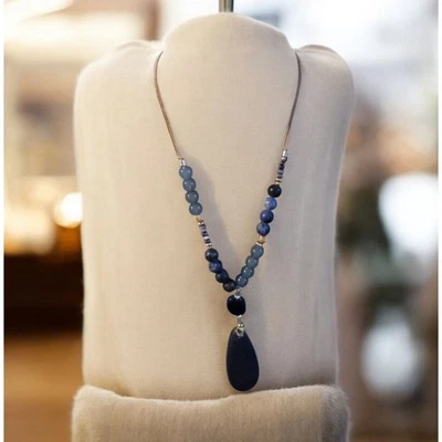 NUEVO CON ETIQUETAS J.Jill Collar Declaración Piedra Natural Con Cordón Foto 1 de 4