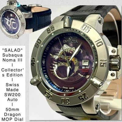Reloj Invicta Automático 50mm 'SALAD' Subaqua Noma III Dragon MOP Hecho en Suiza SW200 Foto 1 de 4
