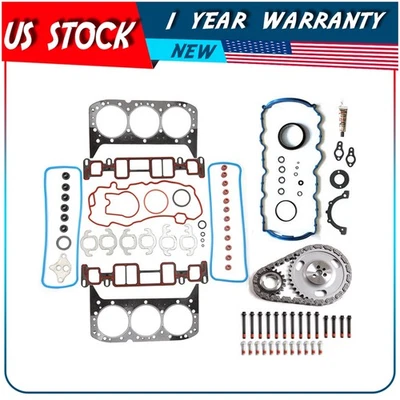 ✔Para Chevrolet S10 1996-1998 Base Juego de pernos de junta completa Kit de cadena de distribución 4,3 L Foto 1 de 4