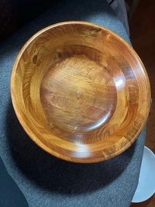 Lipper International Wood Cherry Finish Salad Bowl, 13.75" - Picture 1 of 3