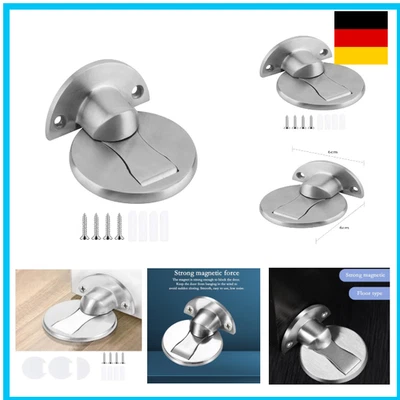 Magnetischer Türstopper, Edelstahl Unsichtbarer Bodenmagnet, Magnettürschnapper - Bild 1 von 4
