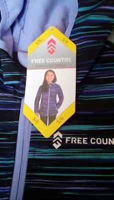 NEW Free Country Girls' Hooded Softshell Jacket Size 5/6 $70 Retail - Image 1 of 3