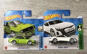 Hot Wheels Cars x 2 Ford Escort RS2000 & Audi RS E-Tron GT - Hot Wheels 2024 π’ - Picture 1 of 11