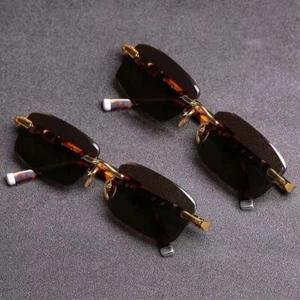 Frameless Cycling Goggles Leopard Print Driving Glasses Outdoor Sunglasses - Picture 1 of 13