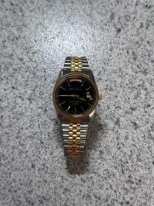 Pierre Cardin 34mm President Day/Date Black Dial Quartz Men Watch, Run (Lot2166) - Picture 1 of 3