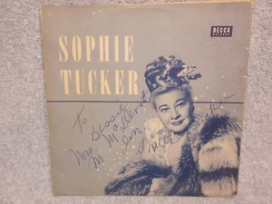 1948 SOPHIE TUCKER HAND AUTOGRAPH on Decca Records Cover  Signature Signed - Picture 1 of 3