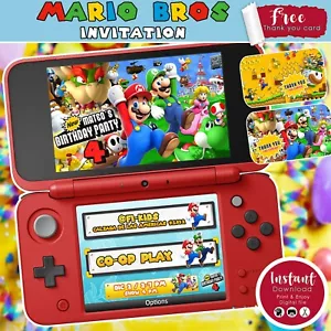 Super Mario Bros Digital Birthday Invitation - Party Supply (YOU PRINT) - Picture 1 of 4