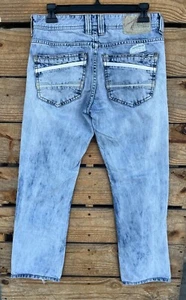 Buffalo David Bitton Mens Distressed Acid Wash Slim Straight Blue Jeans 30x28 - Picture 1 of 7