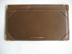 Vintage NOS Don Lester Originals Pelle Marrone con Portafoglio Note Targhetta 14kt New York - Foto 1 di 10