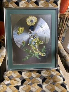 Michelle Emblem Vintage Signed Framed Foil Art Picture Fairy Nymph Fantasy - Picture 1 of 12