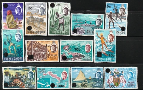 Turks & Caicos Stamps 1969 SC# 182-194 All Stamps Surcharged In Black  MNH Cover