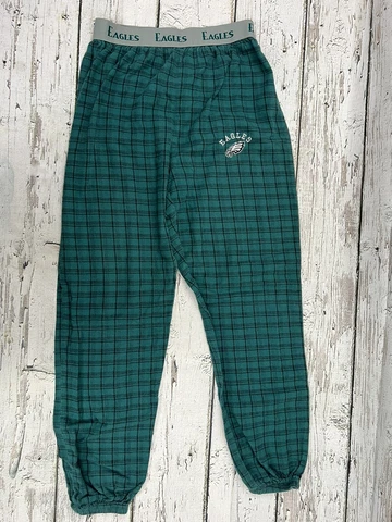 Reebok Philadelphia Eagles NFL Green Plaid Sleepwear Loungewear Pajama Pants - M Cover