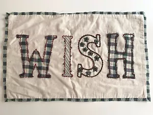 Neu mit Etikett Pottery Barn WEIHNACHTSWUNSCH bestickter Kissenbezug 16 x 26 Zoll - Bild 1 von 6