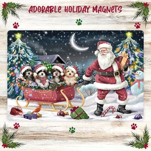 Havanese Dog Large Magnet for Refrigerator and Dishwasher Christmas NWT - Picture 1 of 5