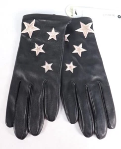 AQUA Women's Genuine Leather Lined Embroidered Stars Gloves Size Small $88 New - Picture 1 of 5