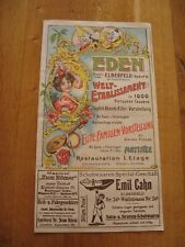 altes Theater Programm Eden Elberfeld Kipdorf um 1900