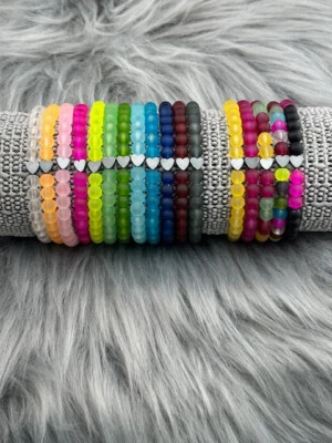 Perlenarmband Miracle Beads Glasperlen Damen Herz Schmuck Geschenk Geburtstag - Bild 1 von 4