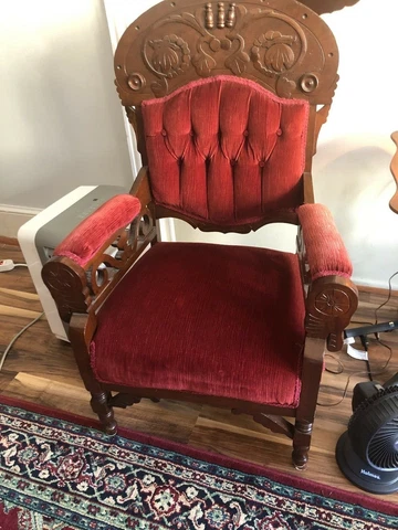 Antique Victorian Walnut Parlor Chair Cover
