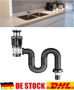 Abflussrohr Kit Siphon Waschbecken Ablaufgarnitur mit Flexibler Ablaufschlauch - Bild 1 von 11