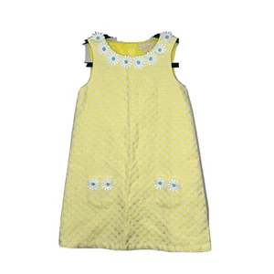 Mini Boden Dress Girl's 7-8Y Yellow Daisies Sleeveless Sundress Summer - Picture 1 of 10