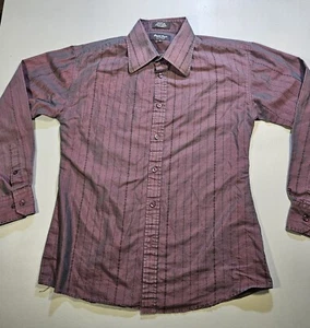 Vintage Eighty Eight Men's L Purple Short Sleeve Shirt Button Up - Picture 1 of 5