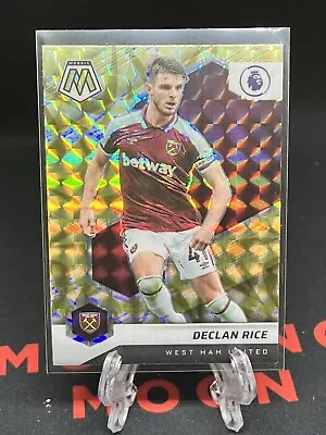 2021-22 Panini Mosaic Declan Rice Reactive Gold Prizm West Ham EPL - Image 1 of 2