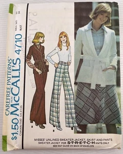 McCall's Sewing Pattern 4710 Vintage Sweater Jacket, Skirt, Pants, Size 12 - Picture 1 of 3
