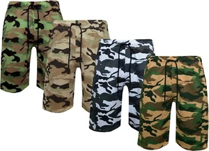 Mens Camouflage Jogger Shorts Zip Pockets Fleece Comfort Casual Wear M - XXL - Picture 1 of 6