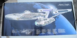 Star Trek The Motion Picture Raumschiff U.S.S. Enterprise Poster 1979 48" x 22" - Bild 1 von 16