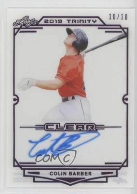 2019 Leaf Trinity Clear Auto Purple /10 Colin Barber #CA-CB2 Auto - Image 1 of 2
