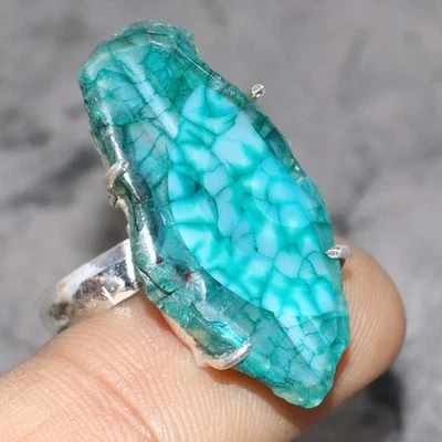 Green Solar Quartz 925 Silver Plated Ring US 6 Fast-Selling Gift JW - Image 1 of 3