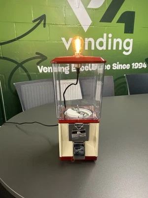 NORTHWESTERN SUPER 60 VENDING SWEET GUMBALL MACHINE LAMP DARK RED AND CREAM - Image 1 of 4