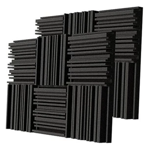 Thick Acoustic Foam Panels, 12 X 12 X 2 Inch 12 Pcs Broadband 12 pcs Black - Picture 1 of 7