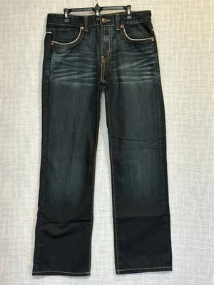 X Ray XY Jeans Mens Straight Boot Distressed Dk Wash 5 Pocket Size 38 X 34 - Image 1 of 4