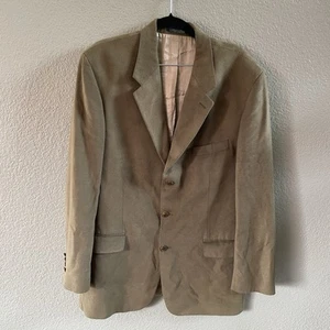 Brandini Sport Coat Mens 44T Green Faux Suede Microfiber Blazer Jacket Preppy - Picture 1 of 14