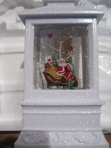 Gerson 8.5" Lighted Holiday Spinning Water Globe Christmas Santa Sleigh Lantern - Picture 1 of 4