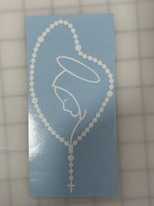 ROSARY WITH VIRGIN MARY BEADS, RELIGION Decal Sticker for Cars, Laptops, Tablets - Picture 1 of 3