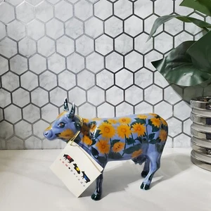 Cow Parade 2001 Ceramic Moo-Nay's Garden Sunflower Design Cow Figurines Retired - Picture 1 of 10
