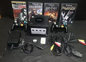 Black Nintendo GameCube W 46 Games 2 Controllers + More Huge Lot Vintage Works! - Picture 1 of 18