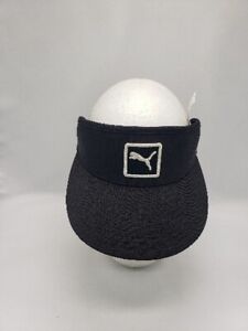 Puma Sun Visor Hat Cap Strapback Black/ White Adjustable Embroidered OSFA 