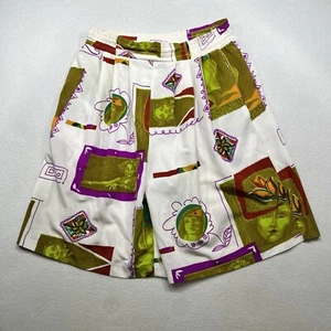 True Vintage Avant Garde 80s ART All Over Print Summer Shorts Kid Super Style S - Picture 1 of 14