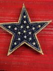 Étagère de table niveau étoile patriotique perles en bois bleu 4 juillet 8,5 pouces x 8,5 pouces